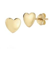 Italian Gold - 14k Heart Studs - Lyst