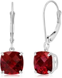 MaxColor - 10k 4.50 Ct. Tw. Lab-grown Ruby Earrings - Lyst