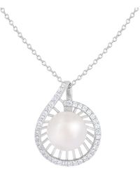 Splendid - 12Mm Pearl Cz Pendant - Lyst