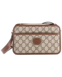 Gucci - Gg Coated Canvas Interlocking G Patch Camera Bag Mini (Authentic Pre-Loved) - Lyst