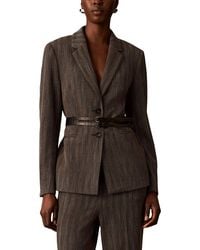 Calvin Klein - Two Button Belted Notch Collar Jacket - Lyst