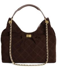 Tiffany & Fred Paris - Quilted Suede Hobo Bag - Lyst