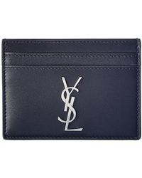 Saint Laurent - Monogram Leather Card Case - Lyst