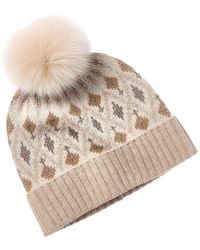 Sofiacashmere - Sofiacashmere Lurex Fairisle Wool & Cashmere-Blend Hat - Lyst