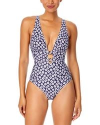 Anne Cole - Double Ring Plunge Front One-Piece - Lyst