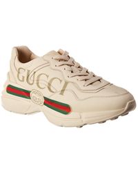 Gucci - Rhyton Logo Leather Sneaker - Lyst