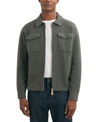 Reiss - Calder Zip Through Twi Wool Sweater - Lyst