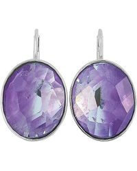 Swarovski Crystal Stainless Steel Earrings - Purple