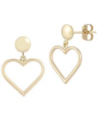Ember Fine Jewelry - 14k Small Heart Drop Earrings - Lyst