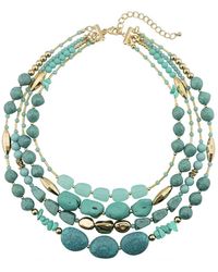 Liv Oliver - 18k Plated 75.00 Ct. Tw. Turquoise Necklace - Lyst