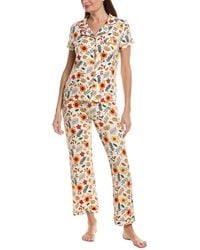 SWEET WHISPERS - 2Pc Notch Collar Top & Pant Pj Set - Lyst