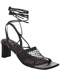 FRAME - Le Adelaide Crochet & Leather Lace-up Sandal - Lyst