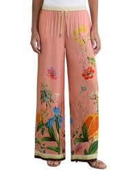 Reiss - Milos Tropical Scarf Print Wide Leg Trouser - Lyst