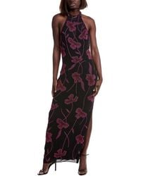 Aidan Mattox - Aiden Mattox Halter Maxi Dress - Lyst