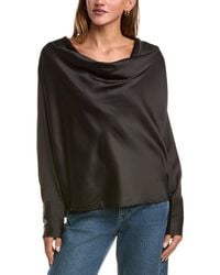 LUXE ALWAYS - Satin Cowl Neck Blouse - Lyst