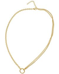 Adornia - 14k Plated Mixed Chain Necklace - Lyst