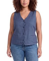 Eileen Fisher - V-Neck Linen Vest - Lyst