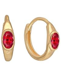 TIRAMISU - 14K Plated 0.60 Ct. Tw. Lab-Grown Ruby Huggie Earrings - Lyst