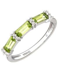 Gemstones - 0.78 Ct. Tw. Diamond & Peridot Ring - Lyst