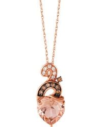 Le Vian - Le Vian 14k Strawberry Gold 1.41 Ct. Tw. Diamond & Morganite Pendant Necklace - Lyst