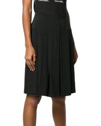 CHANEL - 90s Silk High-waist Pleated Above-knee Skirt, Size Fr; 40 (authentic Pre-loved) - Lyst