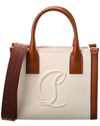 Christian Louboutin - By My Side Mini Canvas & Leather Tote - Lyst