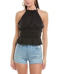 Onia - Air Smocked Halter Linen-Blend Top - Lyst