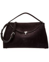 TOTEME - T-lock Top Handle Suede Satchel - Lyst