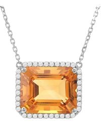 Gemstones - 14k 5.88 Ct. Tw. Diamond & Citrine Necklace - Lyst