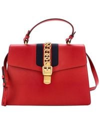 Gucci - Sheep Leather Sylvie Top Handle Bag Medium (Authentic Pre-Loved) - Lyst