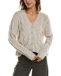 Forte - Cable V-neck Wool & Cashmere-blend Cardigan - Lyst