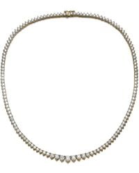 Rachel Glauber - 14k Plated Cz Tennis Necklace - Lyst