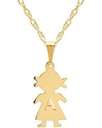 Jane Basch - 14k Petite Girl Initial Charm Necklace (a-z) - Lyst
