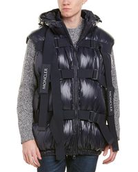 Moncler X Craig Green Buckle Strap Quilted Down Vest - Blue