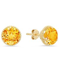 MaxColor - 14k 2.90 Ct. Tw. Citrine Halo Studs - Lyst