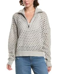 Elan - Open Knit 1/2-Zip Funnel Sweater - Lyst