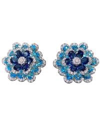 Liv Oliver - 18K 17.25 Ct. Tw. Quartz Cz Burst Earrings - Lyst