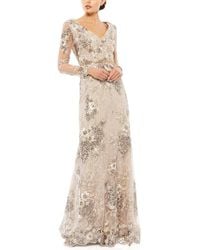 Mac Duggal - Embellished V Neck Illusion Gown - Lyst