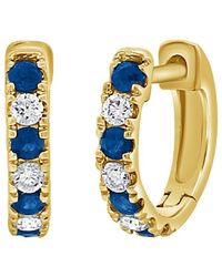 Sabrina Designs - 14k 0.34 Ct. Tw. Diamond & Sapphire Huggie Earrings - Lyst