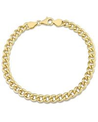 Italian Silver - 18k Over Curb Link Chain Bracelet - Lyst