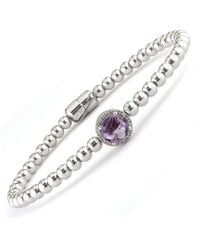 Gemstones - Silver 1.21 Ct. Tw. Diamond & Amethyst Bangle Bracelet - Lyst