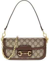 Gucci - Horsebit 1955 Gg Supreme Canvas & Leather Shoulder Bag - Lyst