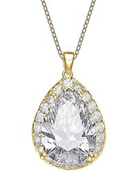Rachel Glauber - 14k Plated Cz Pendant Necklace - Lyst