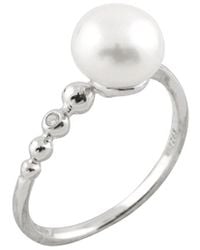 Splendid - Rhodium Plated 8-9mm Pearl Cz Ring - Lyst