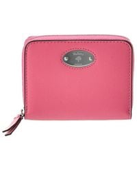 Mulberry - Logo Plaque Small Leather Card Purse - Lyst