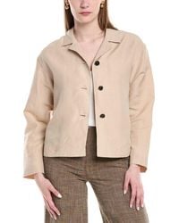 Lafayette 148 New York - Drop Shoulder Silk & Linen-blend Cropped Jacket - Lyst