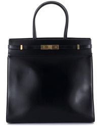 Saint Laurent - Leather Manhattan Tote North South (Authentic Pre-Loved) - Lyst