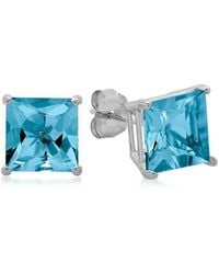 MaxColor - 10k 4.20 Ct. Tw. Blue Topaz Studs - Lyst