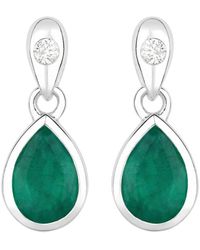 Diana M. Jewels - Fine Jewelry 14k 1.35 Ct. Tw. Diamond & Emerald Dangle Earrings - Lyst