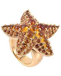 Pomellato 18k Rose Gold Quartz Starfish Ring - Metallic